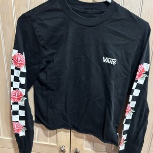VANS black long-sleeve crop tee